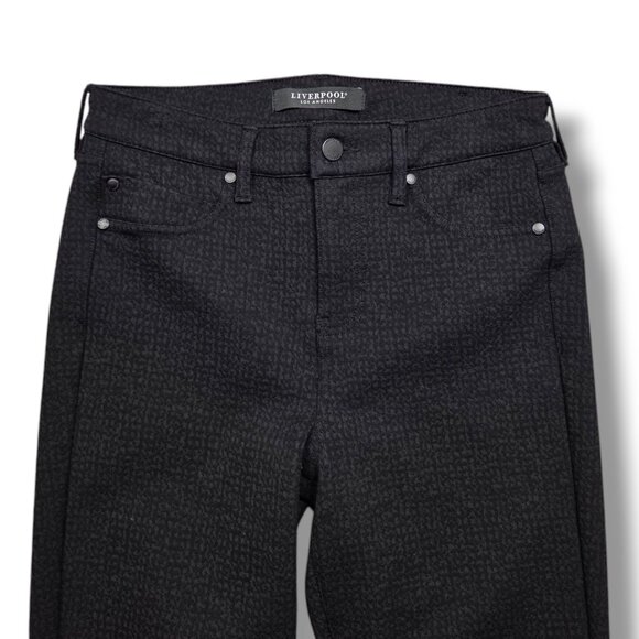 Liverpool Madonna Leggings Womens 8 Black Textured Skinny Mid Rise Pant - Picture 2 of 10